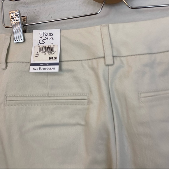 GH Bass & Co Pale Taupe Straight leg Stretch Pants Pockets Size 8 NWT - Picture 6 of 10